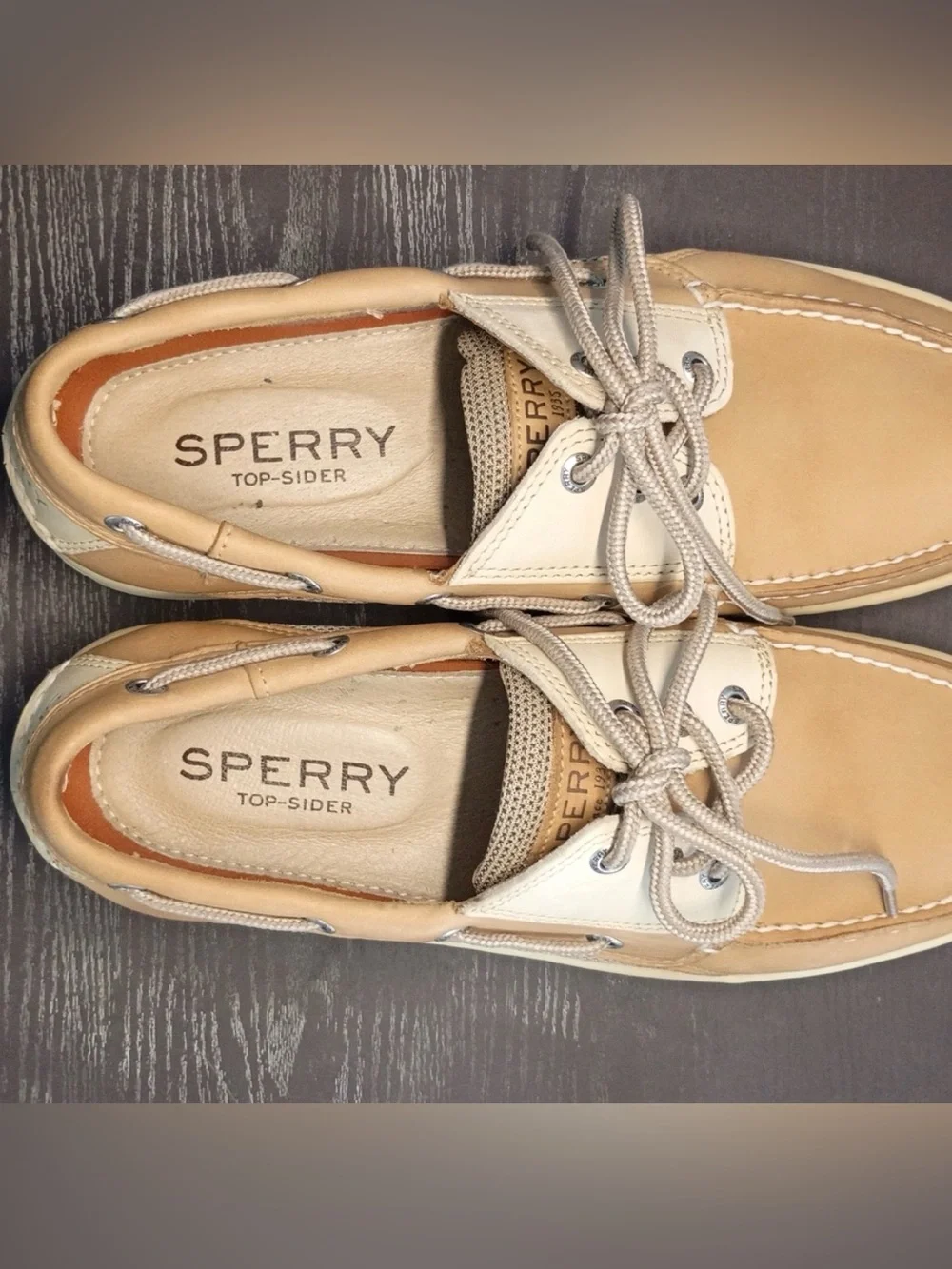 Sperry Billfish Boat Shoes in Tan and Beige